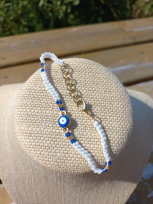White Evil Eye Bracelet