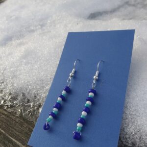 Blue and White Glass Bead