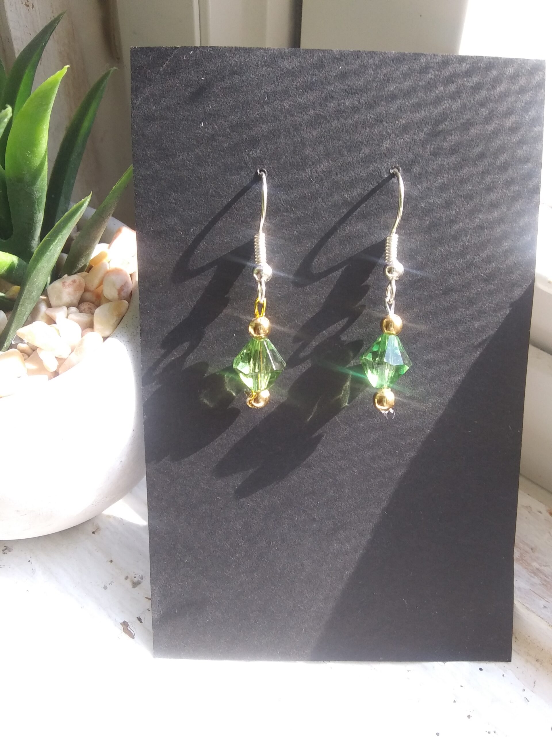 Emerald and Gold Earrings