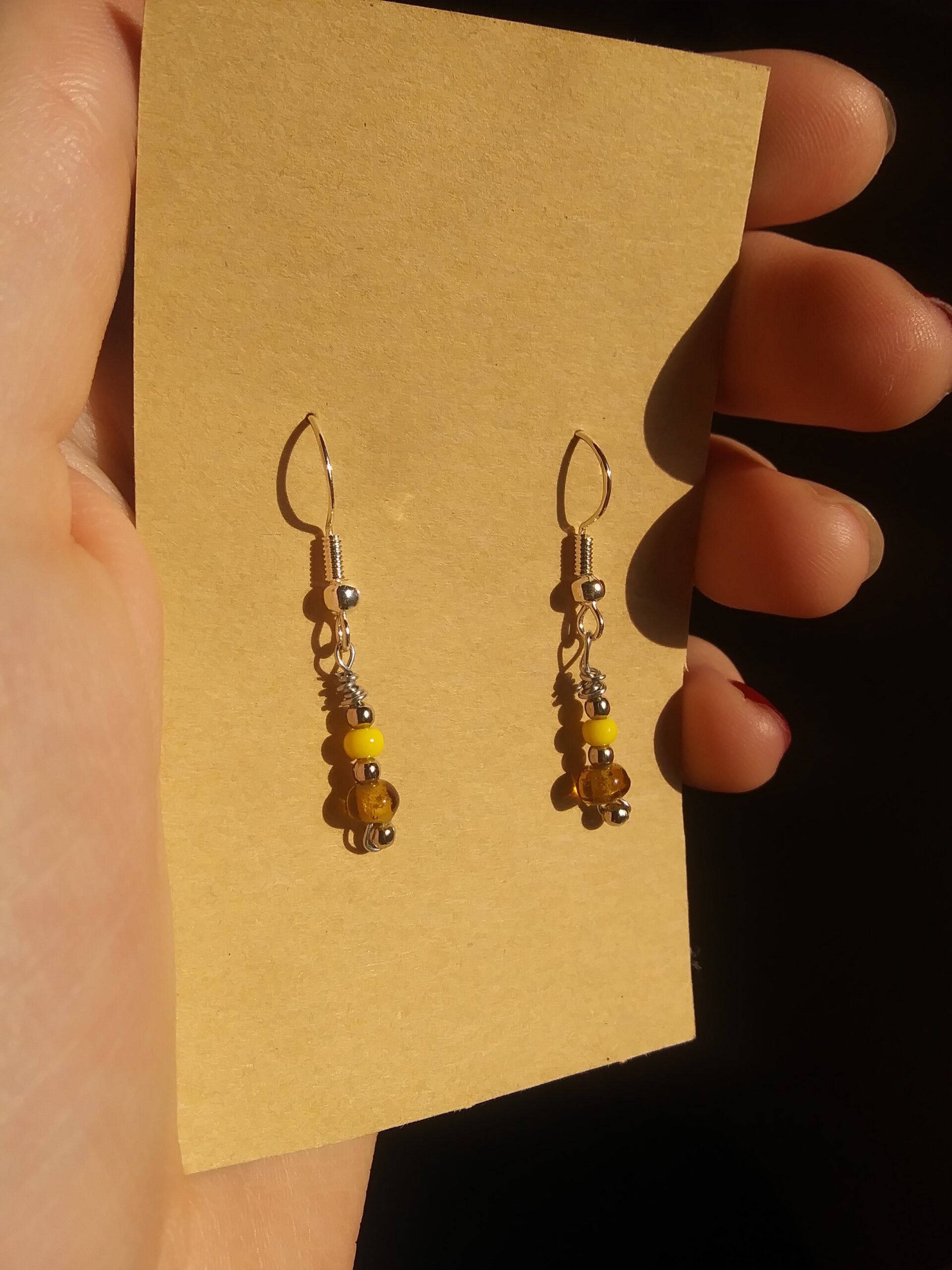 Yellow and Gold Earrings