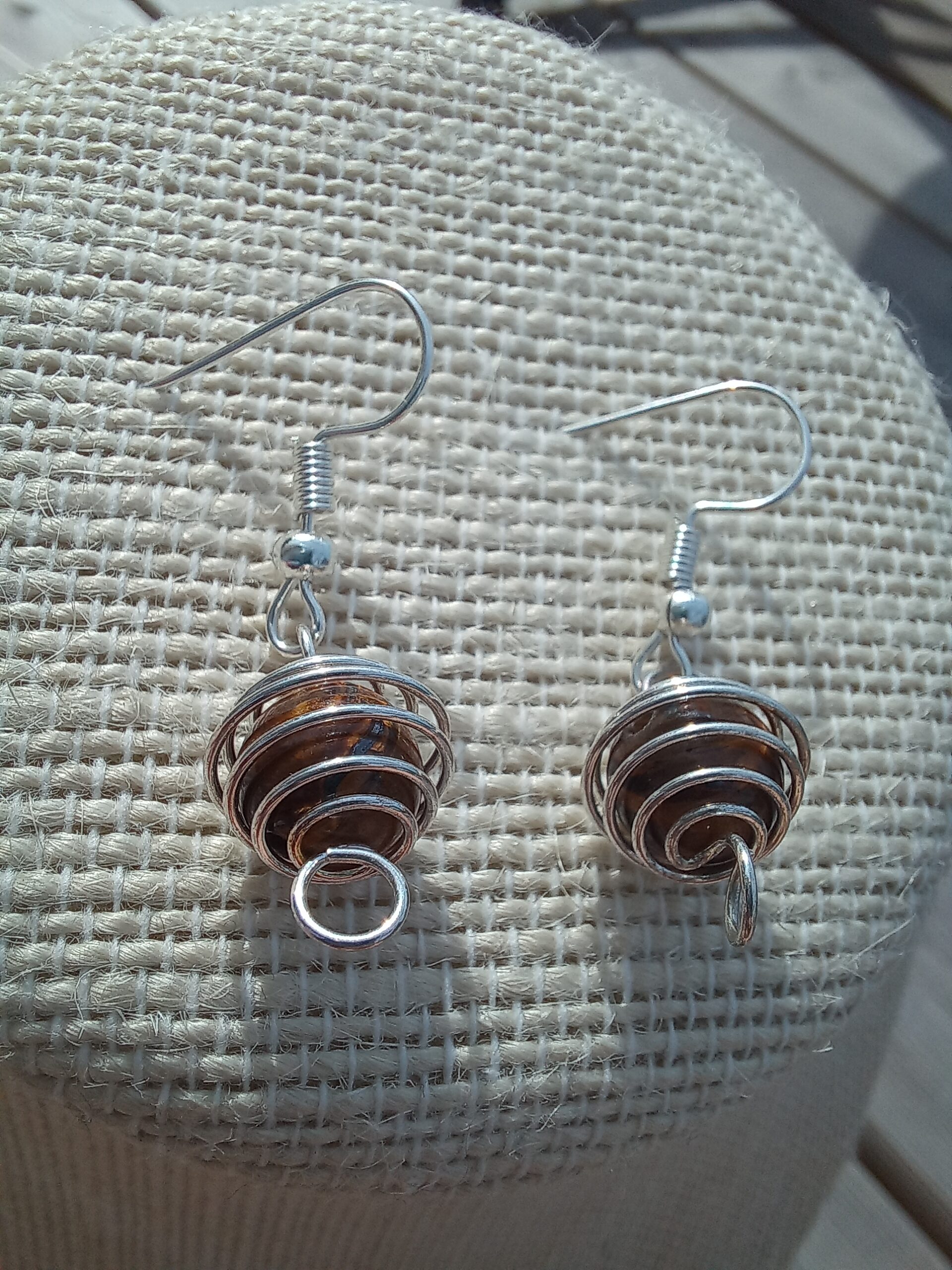 Tigers Eye Earring Cage